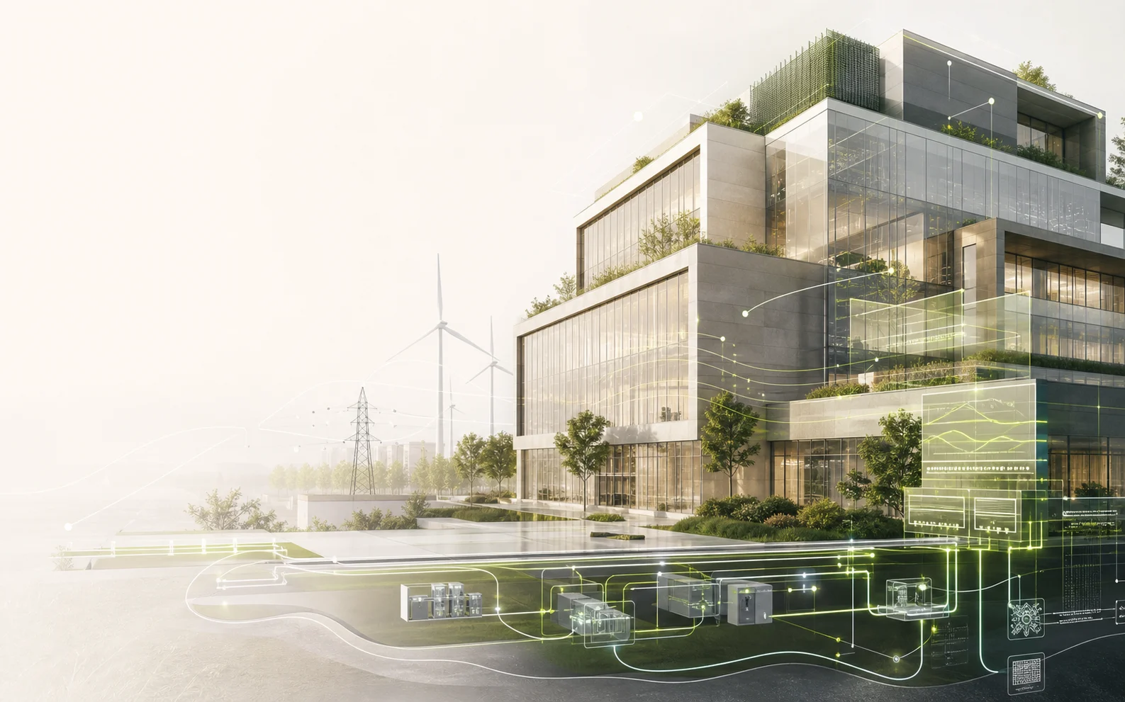 Edificio conectado a una infraestructura energética inteligente